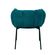 5 Kit 2 Cadeiras Joy Rivatti 63 cm -Largura- Estofado em Tecido Azul Entardecer e Base em Aco Preto